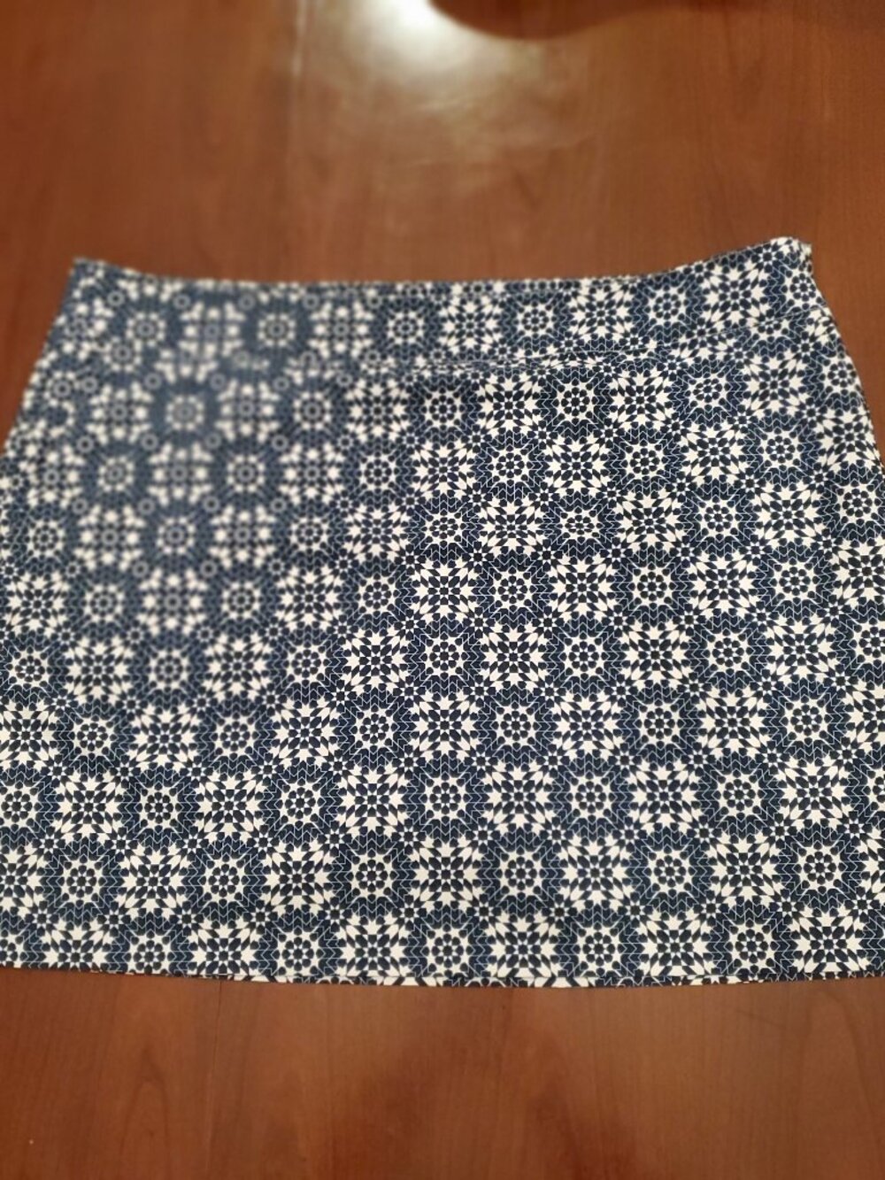 IZOD Golf Women 18 Skort Navy Blue White Geometric Print Built In Shorts Stretch